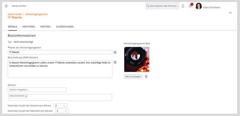 Screenshot 2 - Details zum Mentoringprogramm