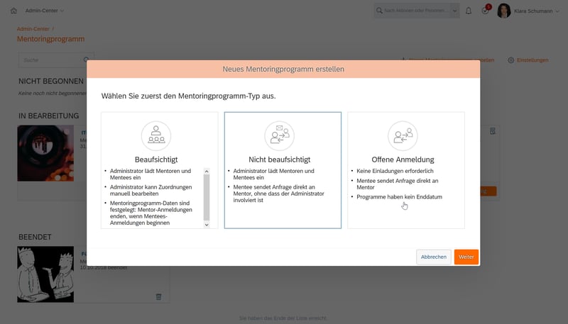 Screenshot 1 - 3 Varianten von Mentoring-Programmen