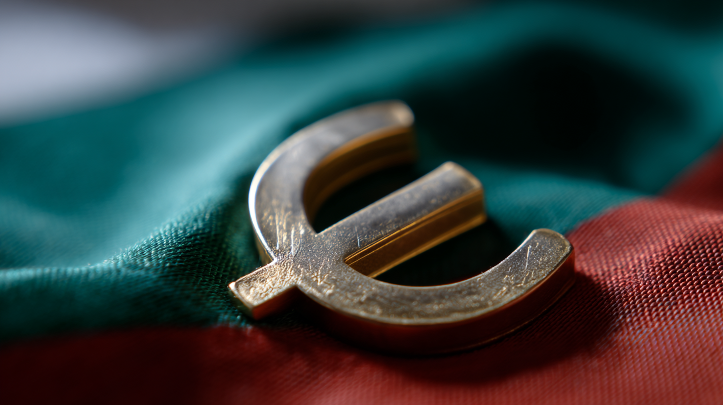 Symbolbild: Euro-Zeichen vor einer bulgarischen Flagge