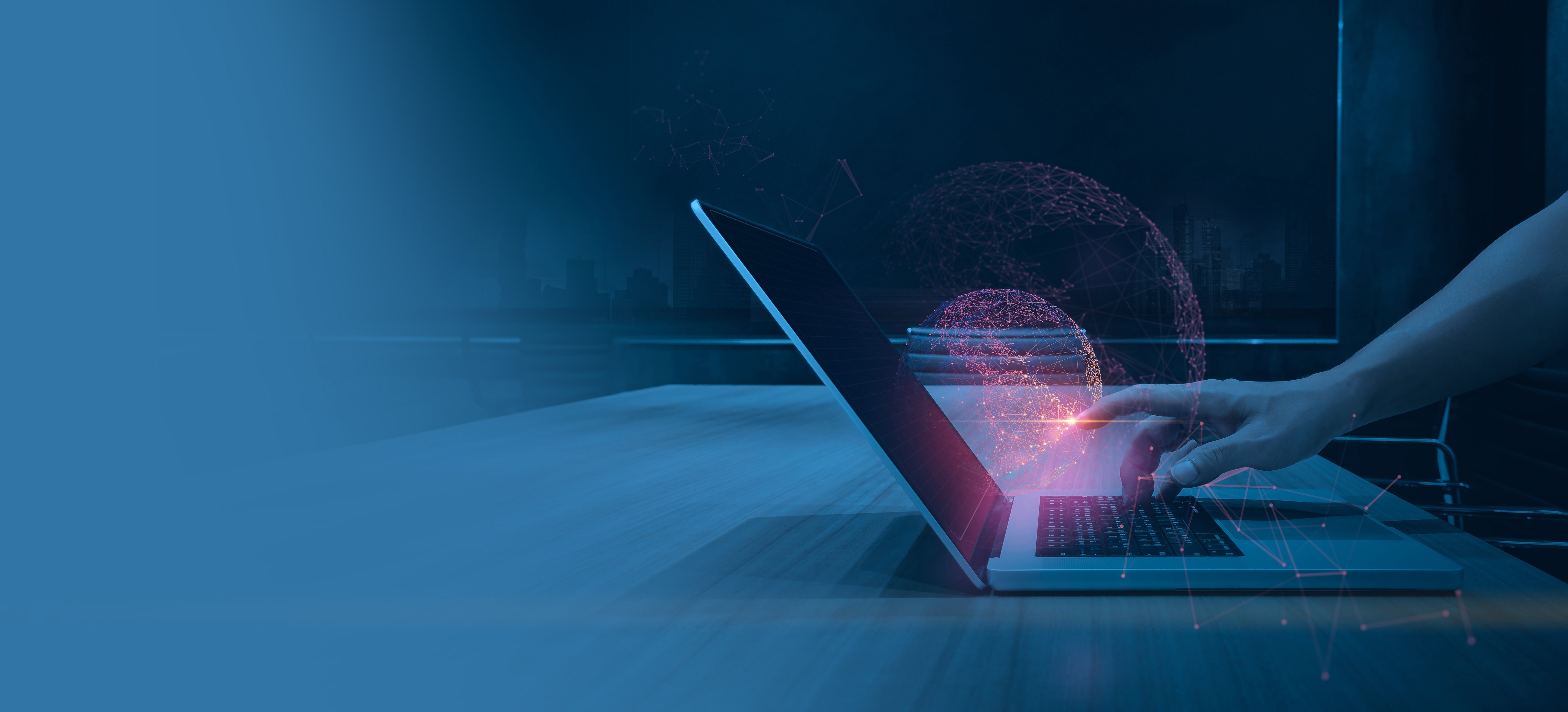 Symbolbild: Laptop in futuristischer Umgebung