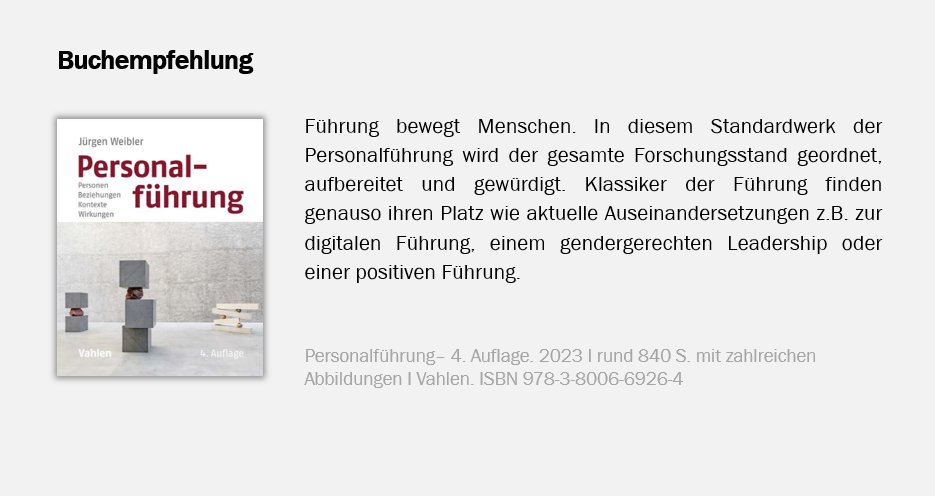 Buchempfehlung Weibler Personalführung
